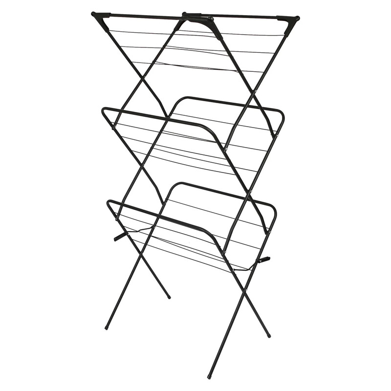 B&Q - 3 Tier Foldable Clothes AirerIndoor Outdoor Home Kitchen Compact Folding Collapsible Laundry Drying Rack - Image 6