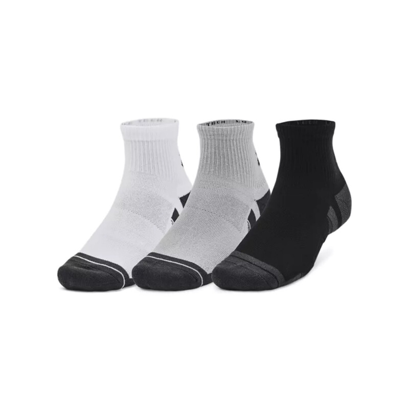 Performance Tech Unisex 3-Pack Quarter Socks Mod Gray L