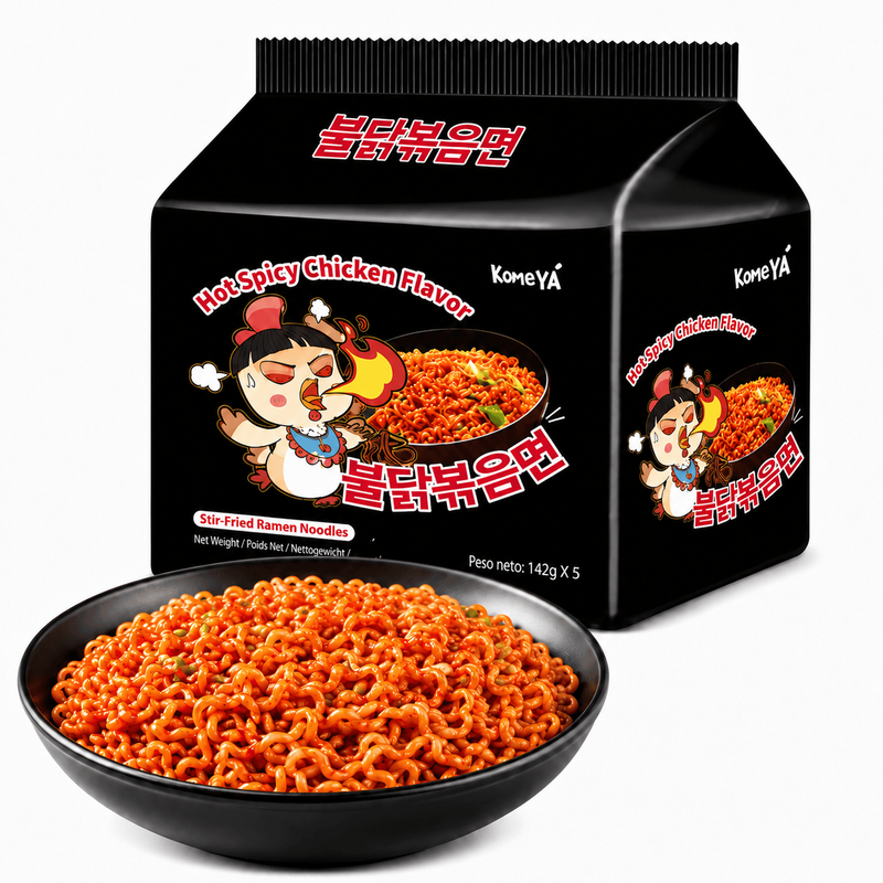 KOMEYA FIDEOS Turkse noedels (zwart) pittig 142 g x 5