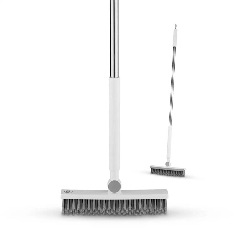 Swan White Elevate Precision Angled Scrubbing Brush With Built-In Squeegee,