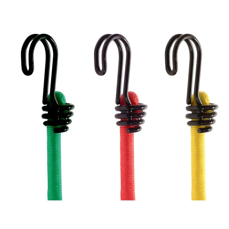 MASTER LOCK Tendeurs avec Crochets [Pack de 6 Elastiques] [2*60 cm + 2*80 cm + 2*100 cm] [Double Crochet Inversé] 3040EURDAT Idéal pour le Transport de Charges 'Emballage le Camping