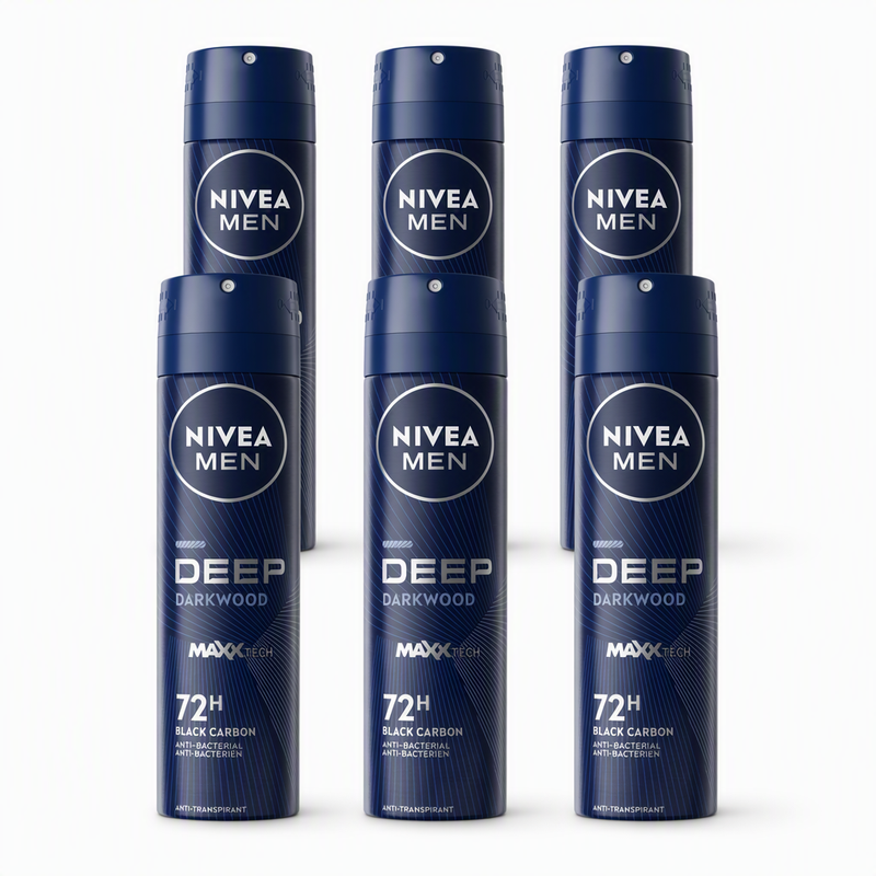 NIVEA Men Deodorant Deospray Deep Dry 150 ml (6-Pack)