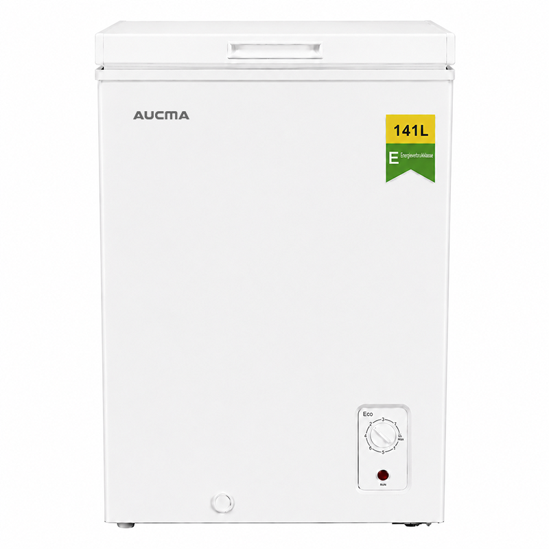 AUCMA 141 L omkeerbare vrieskist, omschakelbare koelkast & vriezer, mini diepvrieskast met open bovenkant, energieklasse E, stille werking, 7-traps thermostaat, uitneembaar mandje & ontdooi-afvoer, geschikt voor huis, appartement & garage