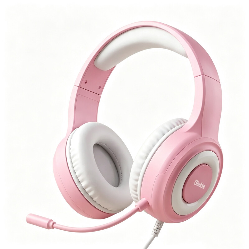 Siukie CH25 Gaming-Headset - Mikrofon mit Geräuschunterdrückung, 50 mm Treiber, Kabelgebunden Over-Ear mit USB & 3,5 mm Klinke, Blaue LED-Hintergrundbeleuchtung, Stereo-Surround-Sound für PS5, PS4, Xbox, Switch, PC