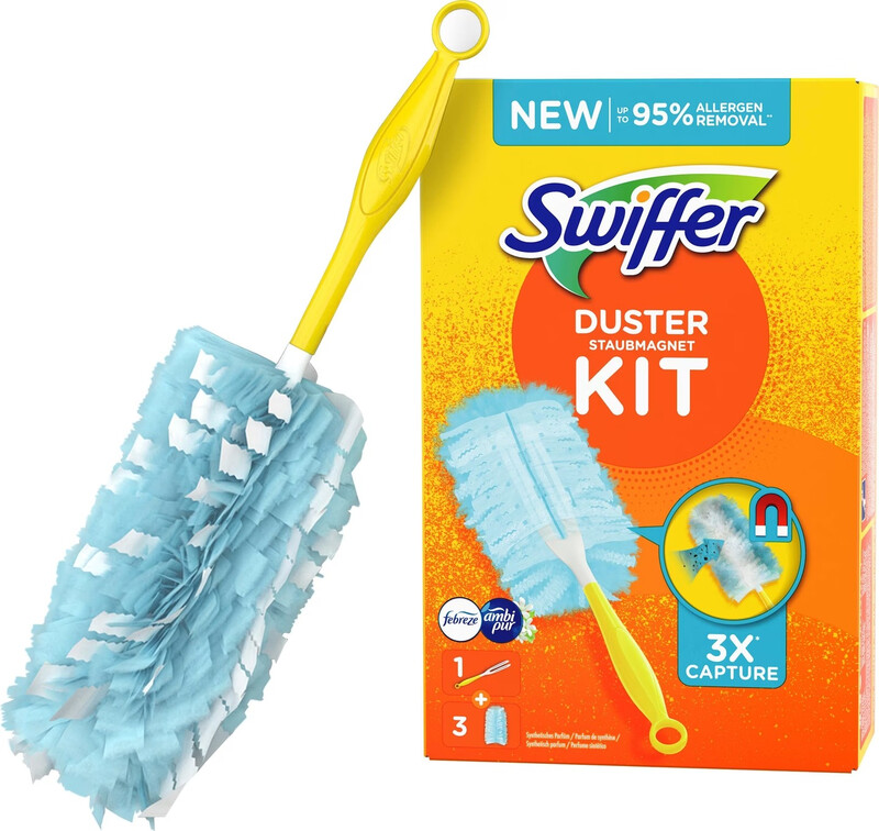 Swiffer Staubwischer »Duster Staubmagnet Clean & Fresh« Starter-Kit Griff + 3 Tücher