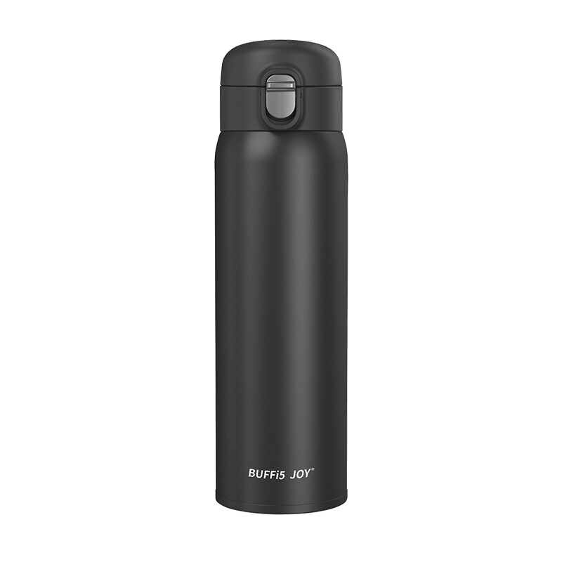 BUFFi5 JOY 316 Isolierbecher aus Edelstahl mit Ein-Klick-Deckel, 480 ml, Schwarz