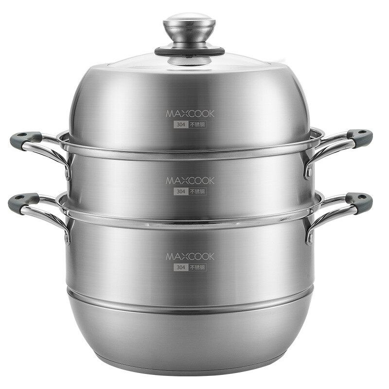 304SS 3-Tier Steamer Pot 30cm (Silicone Handle) MCZ743