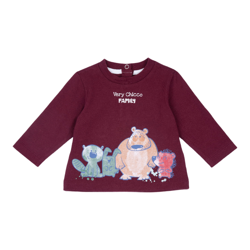 CHICCO T-shirt met lange mouwen, maat 68, donkerrood
