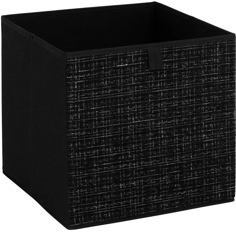 5five Zwarte tweed opbergdoos - 31 x 31 cm