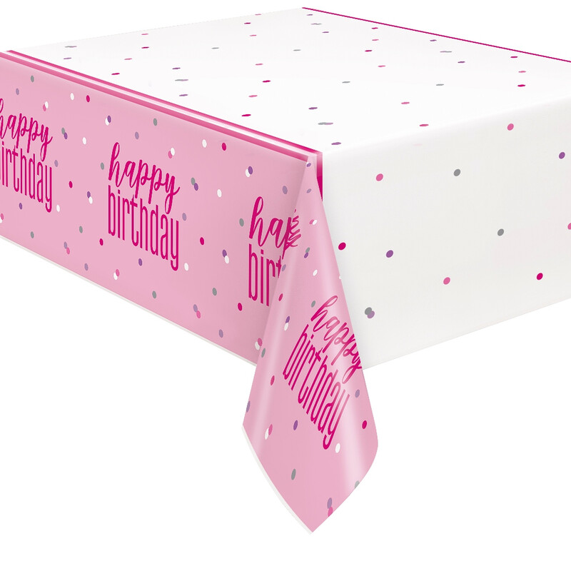 Unique Plastic Table Cover, Glitz Pink, 1.37 x 2.13m