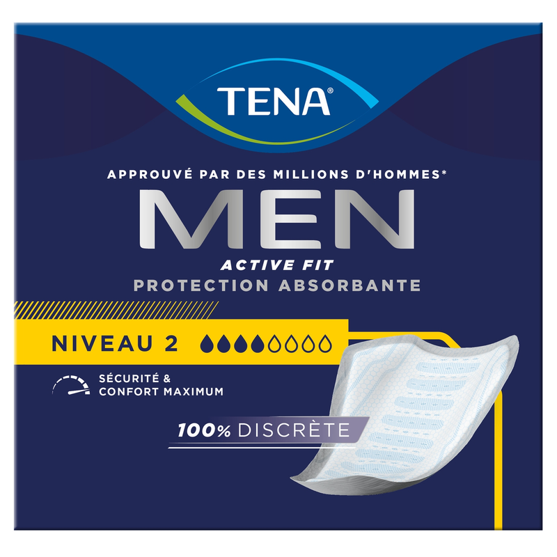 Protection Fuites Urinaires Homme Niveau 2 Men Active Fit Tena Le Paquet De 10