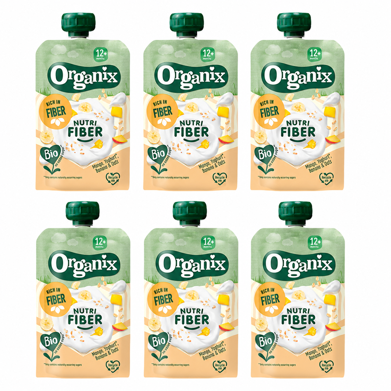 Organix - Bio Nutri Fiber Mango Yoghurt Banaan Havermout 12 M+ 100 g x 6