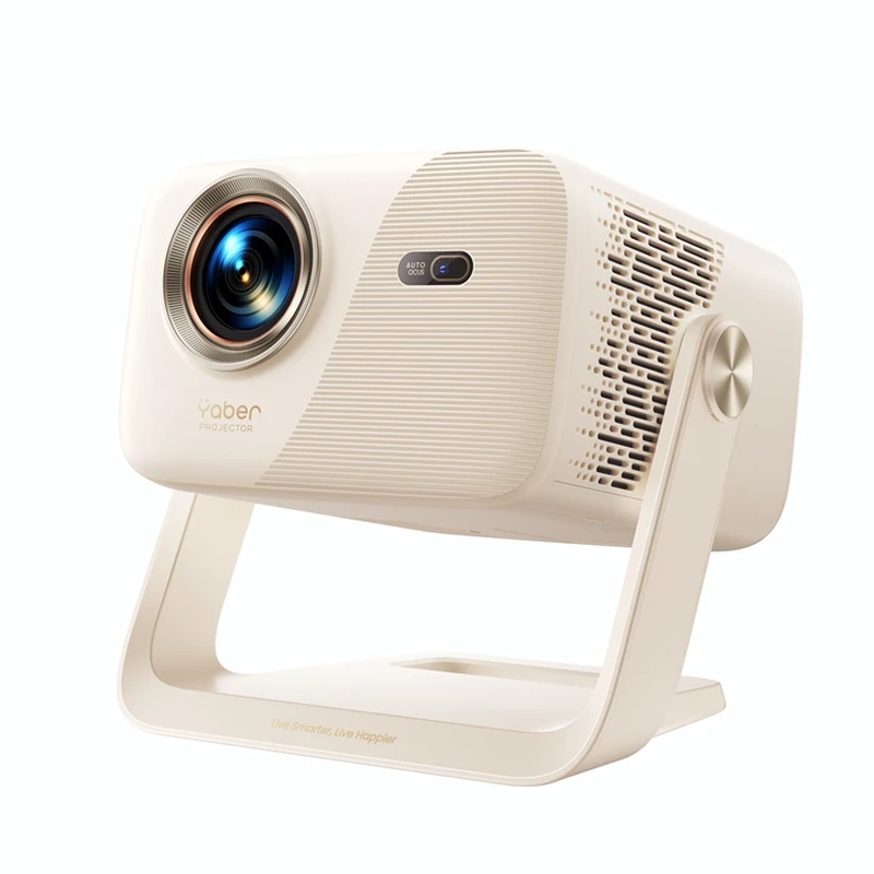 【Neuheit mit zeitlich begrenzten Angeboten】 YABER L2 Projektor 520 ISO Lumen,Google TV integriert,Dual 5 W Lautsprecher,Nativ 1080P FHD Heimkino,360° Deckenhalterung kompatibel mit flexiblem Standfuß