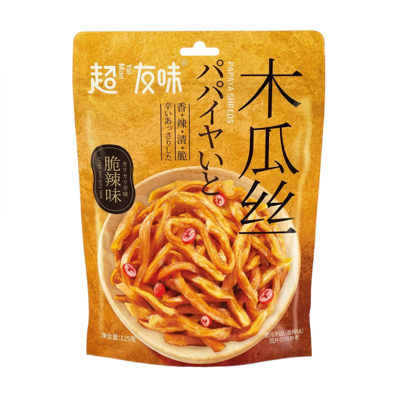 Chaoyouwei Crispy Papaya Strips Spicy Flavor 125G