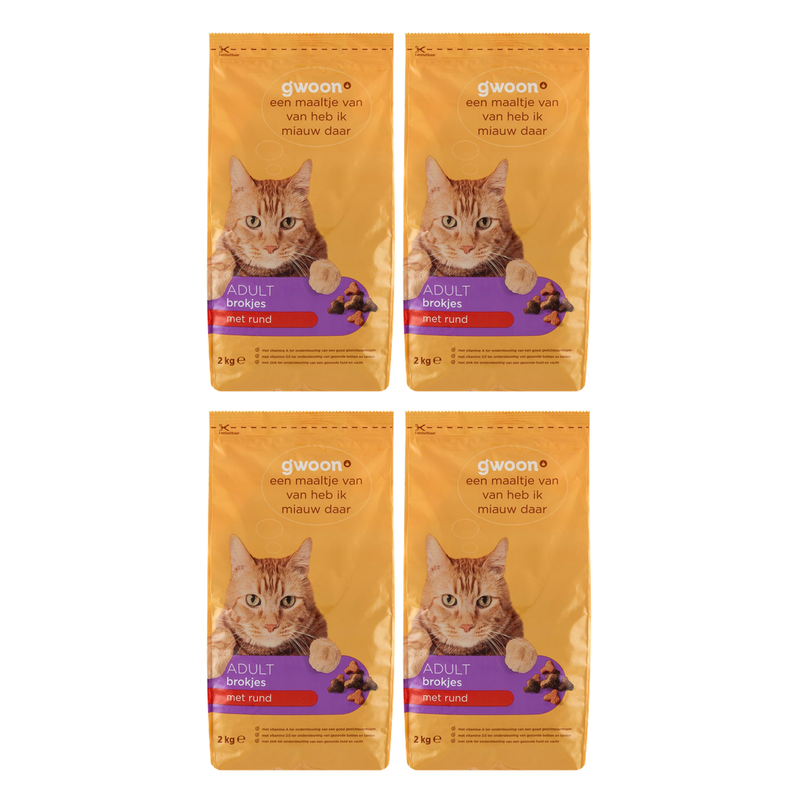 g'woon Friandises pour chats à la viande, Sachet, 2000 g * 4