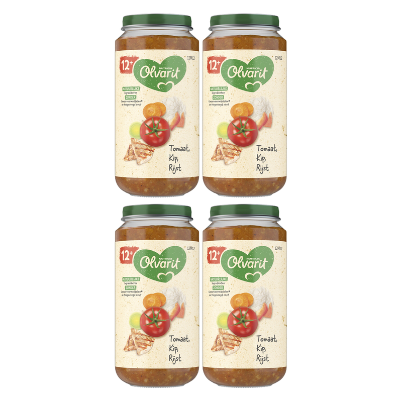 Olvarit Tomate poulet riz 12M+ 250 g * 4