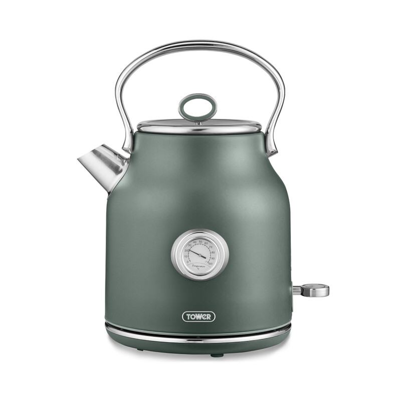 Renaissance Retro Kettle, Quiet Boil, 1.7L, Forest Green - T10063FOR