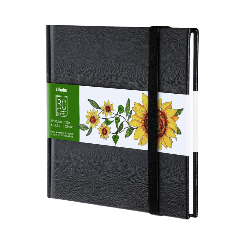 A4 Hardcover Sketchbook for Markers - 200GSM Heavyweight Acid-Free Paper， 156 Pages (