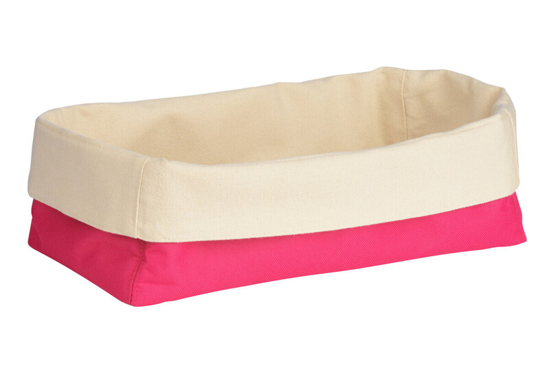 Hot Pink And Cream Oval Bread Basket