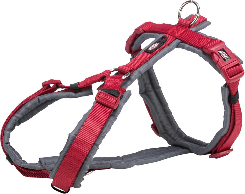 TRIXIE Jollypaw Premium Trekharnas Rood/Grijs 70-85 x 2,5 cm