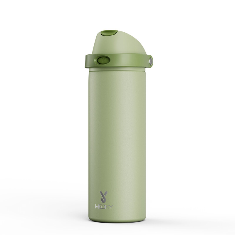 24 oz dual-opening sportfles met pop-top-dop (handgreep met uitsparing) – lichtgroen