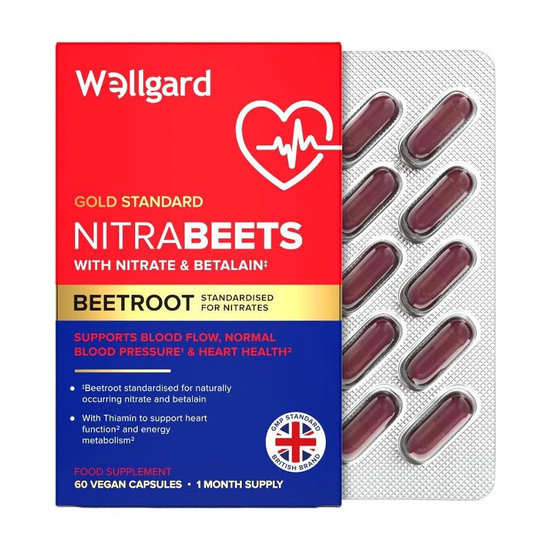 Wellgard Nitrabeets With Nitrate & Betalain Vegan Daily Wellness Support Capsules - 60 Capsules