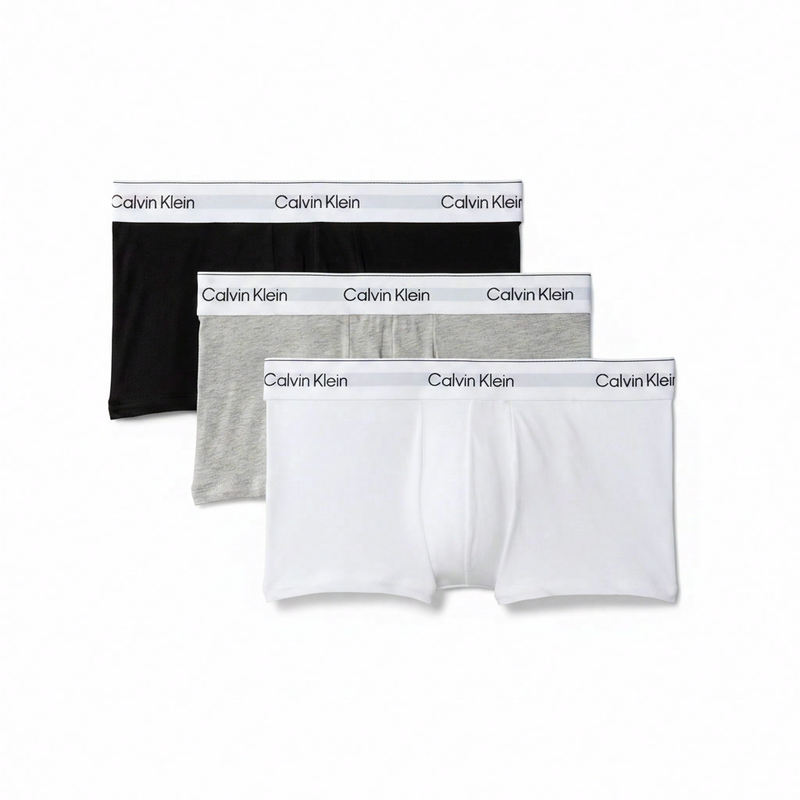 Calvin Klein 3-pak low rise trunks - icon cotton stretch - wit, zwart, grijs 2 XL