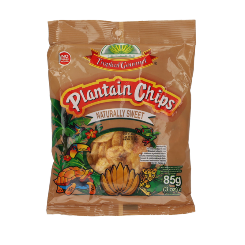 Tropical Gourmet Plantain Chips Naturally Sweet 85G - Knusprige Kochbananenchips - Reife Bananen - Ohne Süßstoffe - Natürliche Fruchtsüße. - Image 4
