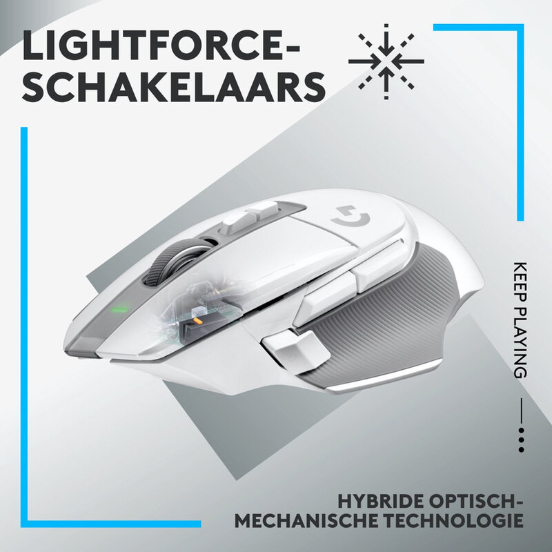 Logitech G502 X Lightspeed - Kabellose Gaming-Maus - Rechtshänder - Optisch - Weiß