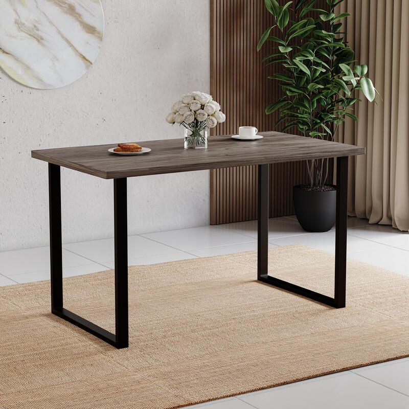 Vida Designs 4 Seater Dining Table With U Shape Legs, Walnut