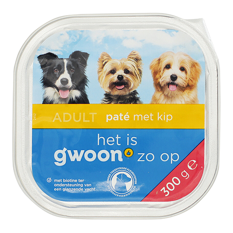 G'woon hondenpaté kip hondensnacks vers