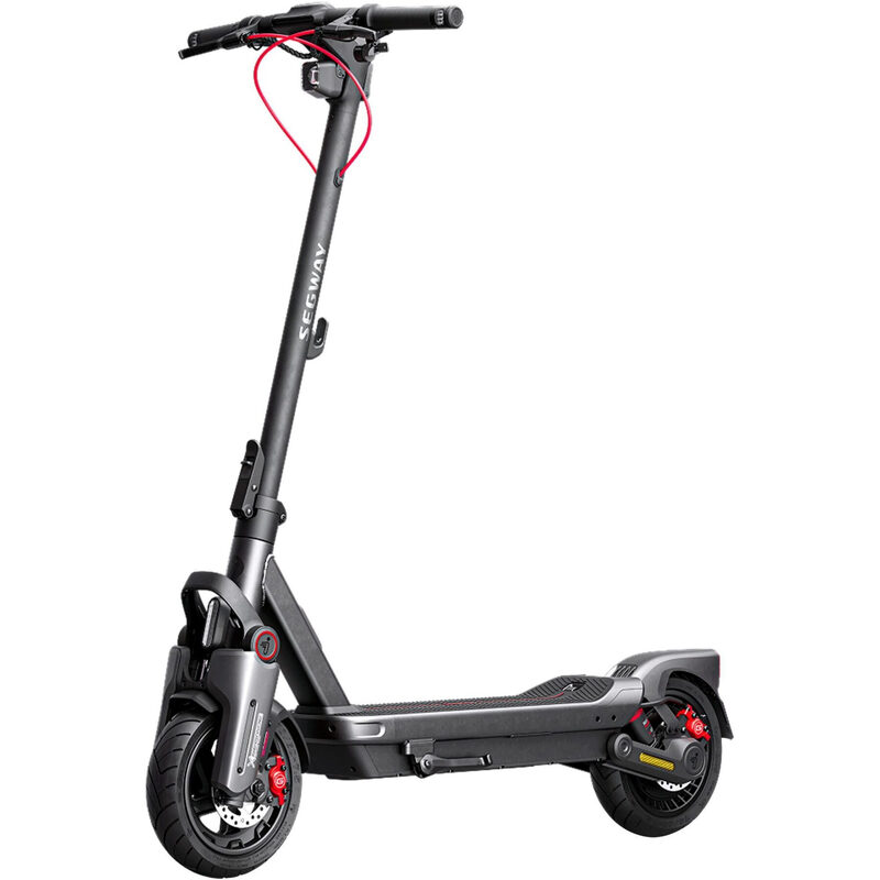 Segway-Ninebot MAX G3 D E-Scooter – 20 km/h, 80 km Reichweite, Duale hydraulische Federung, 11" selbstschließende Reifen, Smartes TFT-Display, IPX6, FlashCharge, Schwarz/Silber/Rot