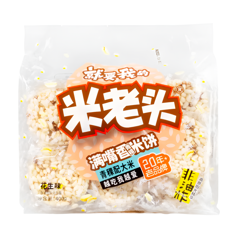 Uncle Pop Rice Crackers With Highland Barley (Peanut Flavor) 400G
