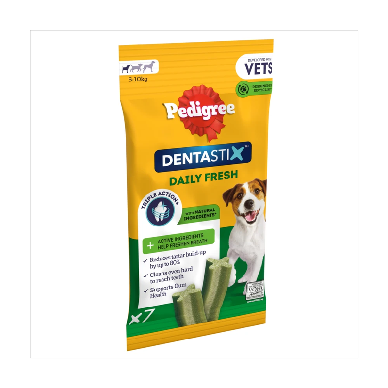 DENTASTIX Fresh Daily Dental Chews Small Dog Treat 7 Sticks 110g