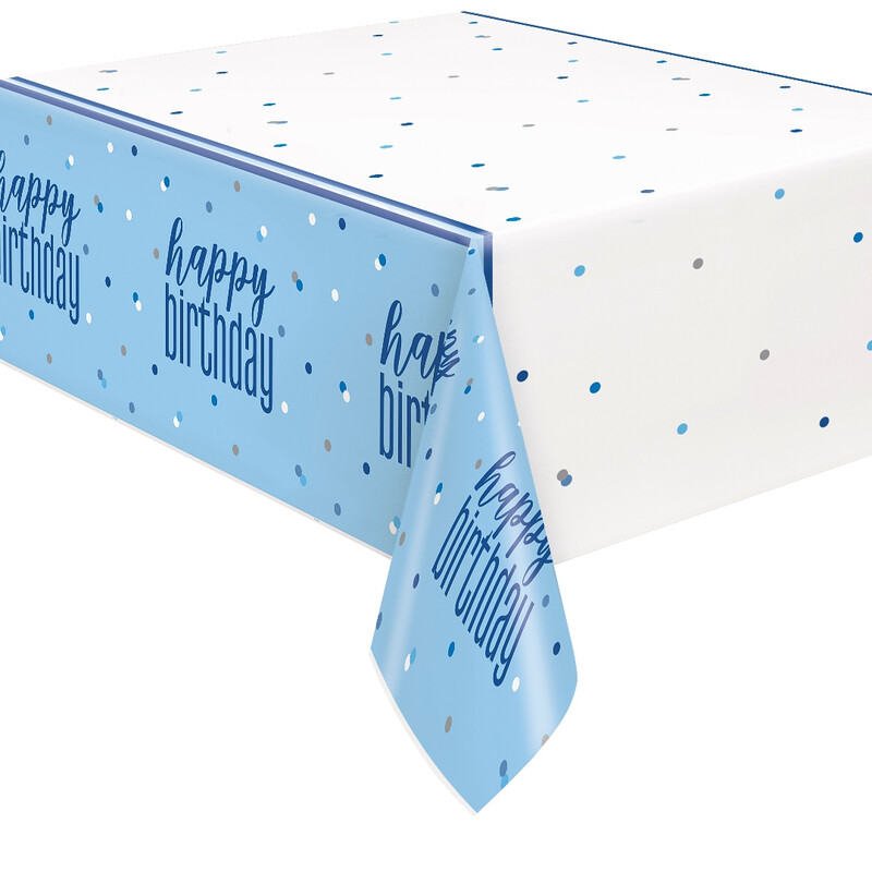 Unique Plastic Table Cover, Glitz Blue, 1.37 x 2.13m