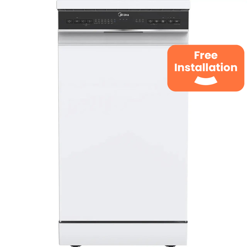 Midea Mdwef1034d(W)-Wg-Uk Slimline Dishwasher With Cutlery Tray, White, C Rated