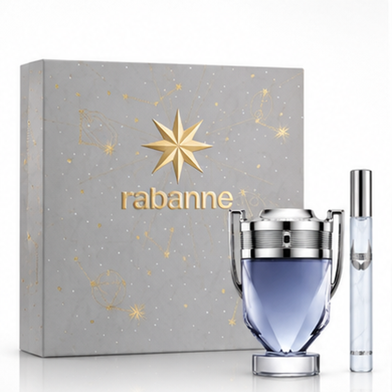 paco rabanne Invictus Eau de Toilette Geschenkset für Herren 50 ml + 10 ml Reisespray – Frischer holziger aquatischer Duft mit Grapefruit, Marine-Akkord & Guajakholz