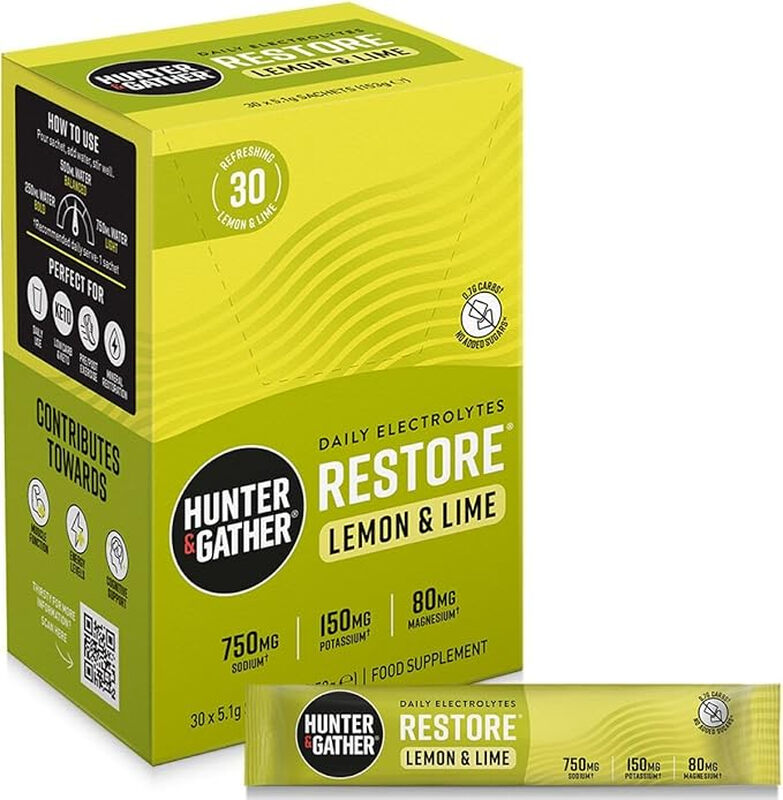 Hunter & Gather Pink Restore Electrolytes Lemon Hydration Support Sachets Flavour - 7 Sachets