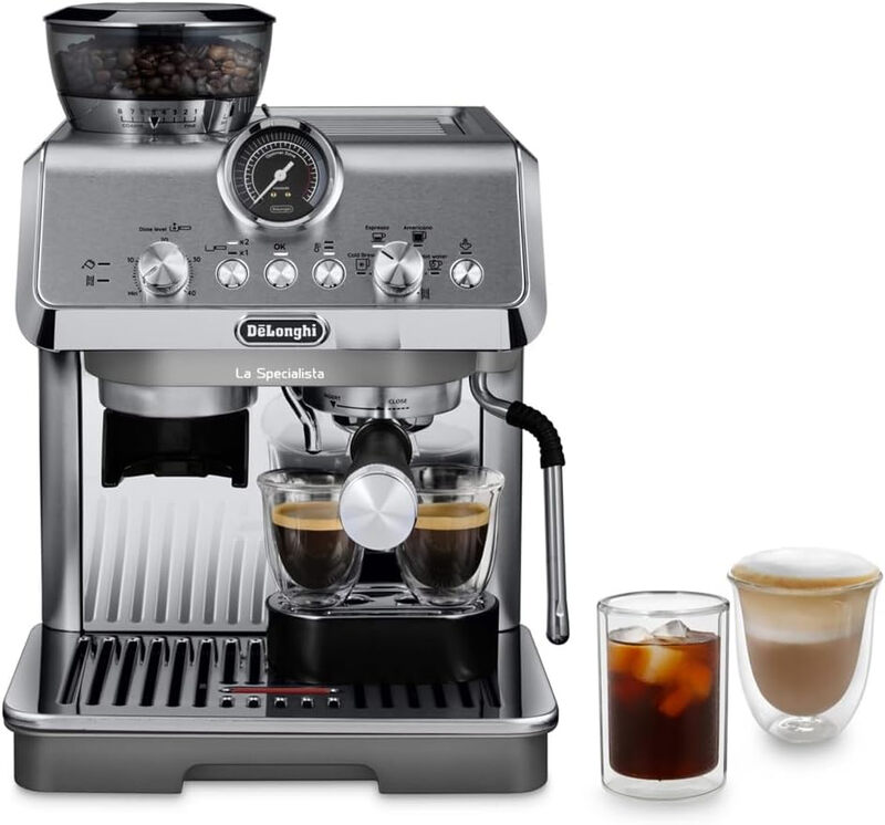 De'Longhi EC9255.M EX:2 La Specialista Arte EVO volledig metalen behuizing - compact formaat, 15 maalstanden, filters met enkele wand, 3 infusietemperatuurprofielen, MyLatteArt stoompijpje. koude extractietechnologie