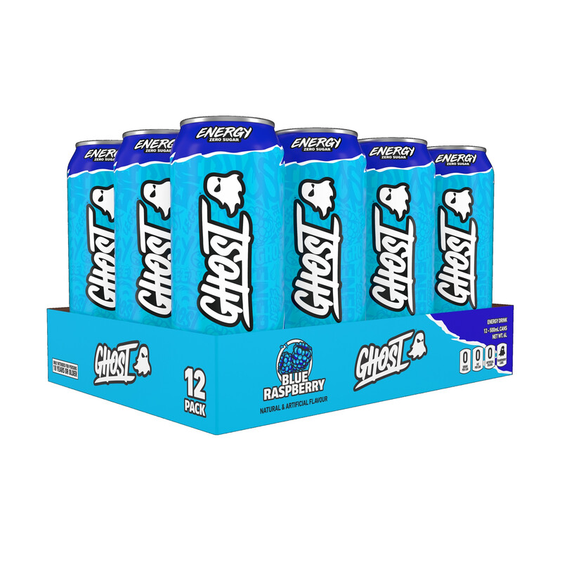 GHOST Energy Drink Blue Raspberry Flavour - 12 x 500ml
