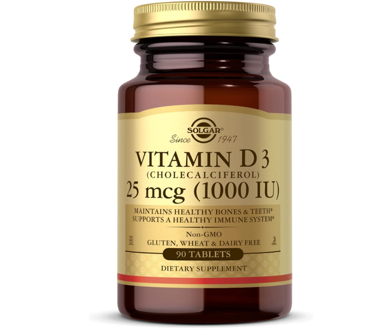 Solgar Vitamin D3 Immune Bone & Muscle Support 1000 IU 25 µg - 90 Tablets