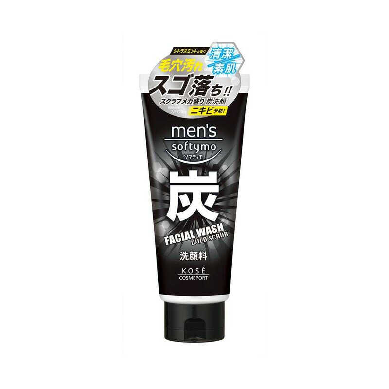 KOSÉ Herren Softymo Gesichtsreiniger Aktivkohle 130 g