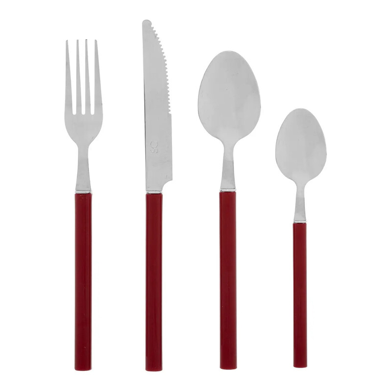 Secret de Gourmet Plastic Bestekset - Granaatappel, 24 stuks