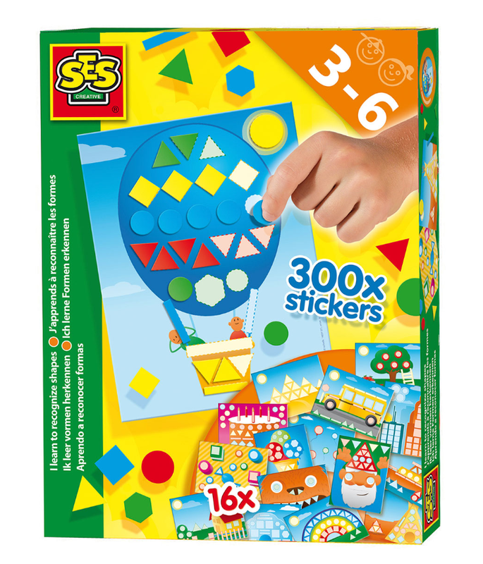 SES Creative Ik Leer Vormen Herkennen Educatief Speelgoed - 16 Kaarten, 300+ Stickers