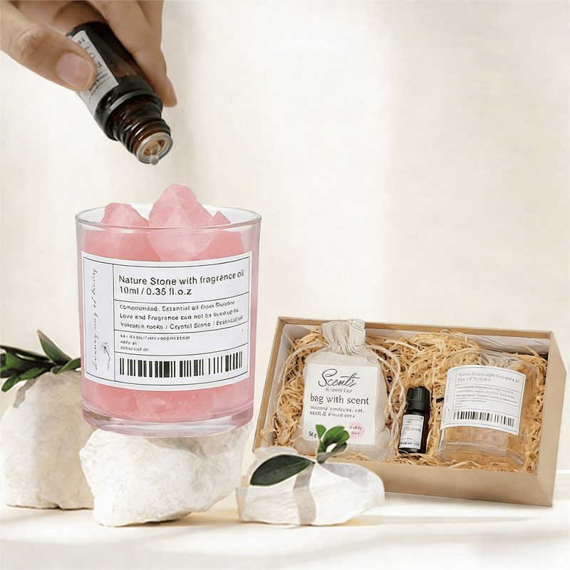 Crystal Diffuser Gift Set - White Peach Oolong (Pink Crystal), 380G, 1 Set