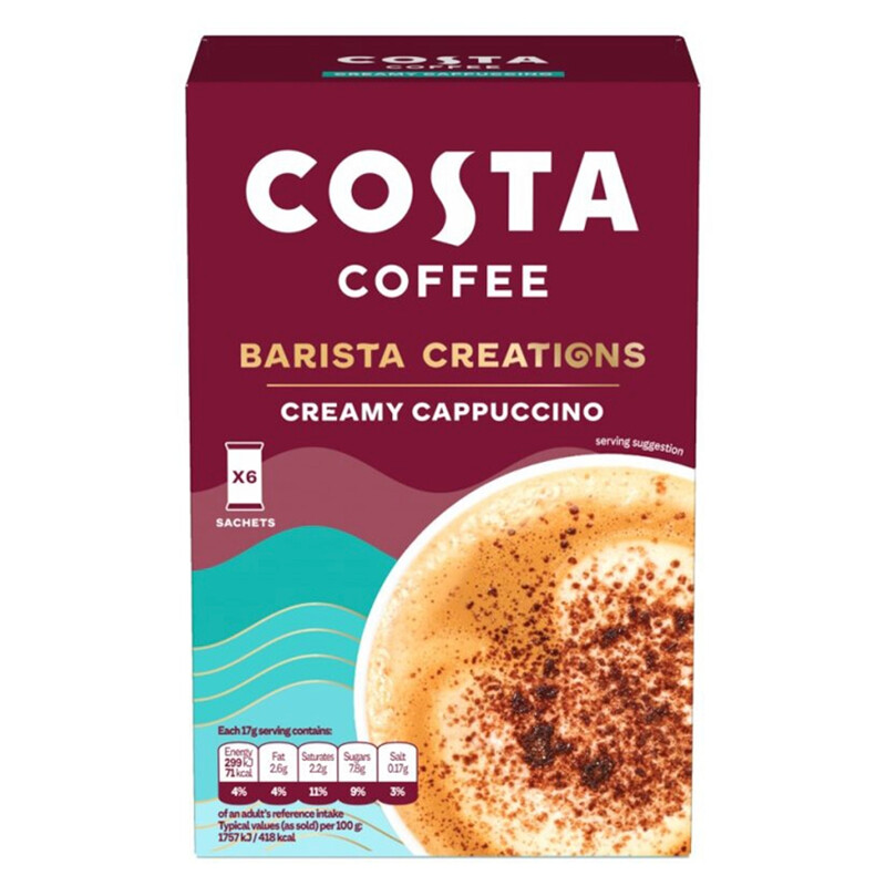 Creamy Cappuccino Coffee Sachets 6 X 17g
