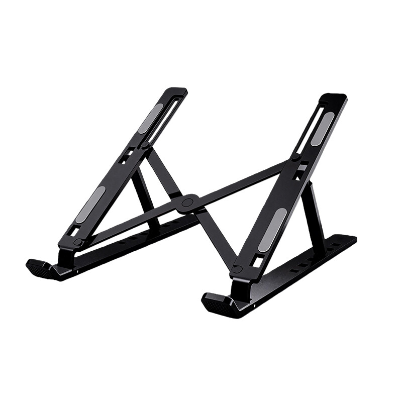 18-Inch Black Aluminum Laptop Stand, Adjustable, Lightweight, Ergonomic Design