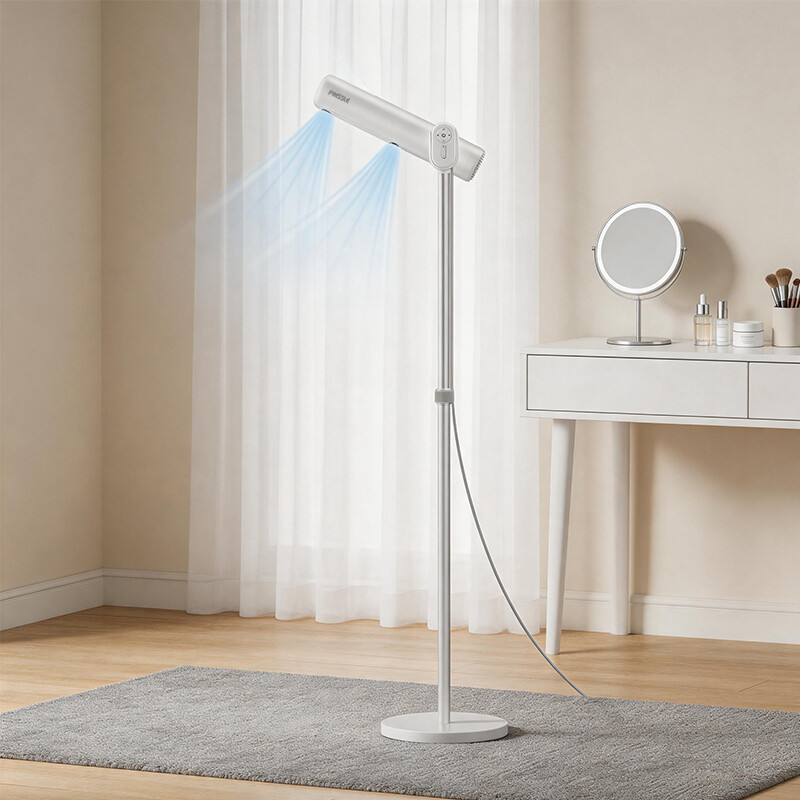 PINSSLE A1D Negative Ion Hands-Free Stand Hair Dryer with Wireless Remote, Dual Air Outlet for Fast Drying and Smooth Hair