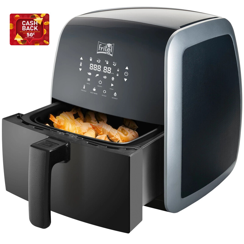 Fritel Airfryer SnackTastic® 5804 - Heteluchtfriteuse - 3,2 L - 1450 W - 8 Programma’s - 2 tot 5 Personen - Digitaal Touchscreen - Zacht Leer/Mat Zwart