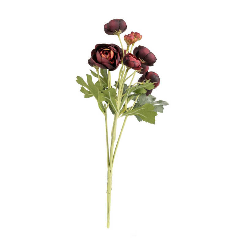 Candlelight Burgundy Artificial Camelia Flower Stem 38Cm